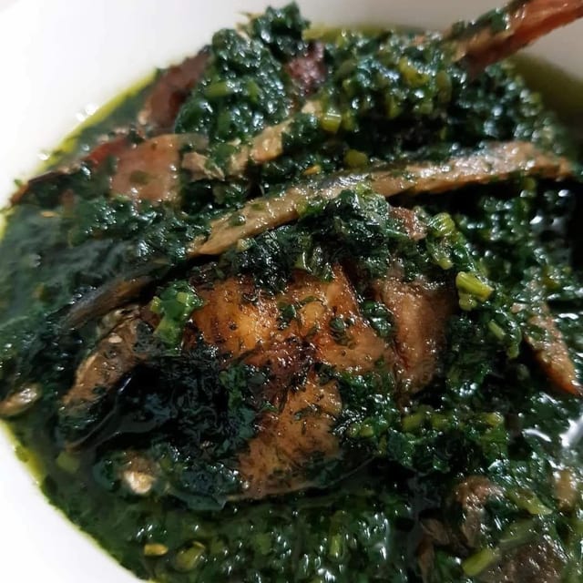 Fried Potato Greens.